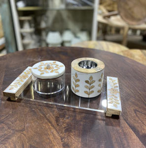 ชุดถาดอะคริลิคไม้ & เรซิน Madkhan ชุดถาดอบบุหรี่ไฟฟ้าชุดกระถางธูปที่เก็บของตกแต่งบ้านพร้อมฝาปิดอาเกต - Product Image 1