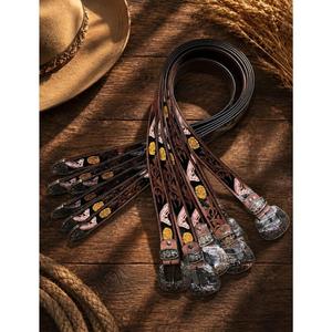 Cinturones de Cuero Genuino para Hombre con Hebilla Metálica, Impresión por Transferencia de Calor, Resistentes al Óxido y al Agua, en Venta - Product Image 1