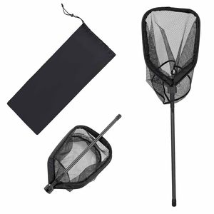 Filet de pêche pliable en fibre de carbone avec manche télescopique et housse en nylon - Portable et léger - Product Image 1