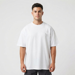 T-shirts décontractés pour hommes, sport, fitness, course à pied, 100% coton, coupe classique, col rond, manches courtes, anti-rides, avec logo personnalisé - Product Image 1