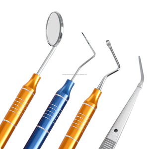 ชุดทำความสะอาดฟันสแตนเลส 4 ชิ้น WORLD PRECISION SURGICAL  ประกอบด้วย ที่ขูดหินปูน กระจกตรวจฟัน แหนบ และเครื่องมือวัด สำหรับสุขอนามัยในช่องปาก - Product Image 2