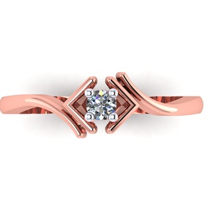 Bague en or rose 18 carats avec diamants taille coussin et taille rond, 3,4 g, design contemporain, luxe au quotidien - Product Image 2