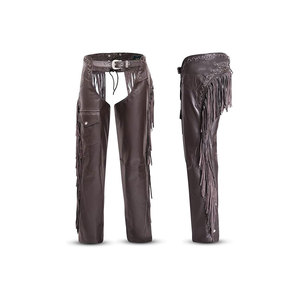 Pantalones de montar de gamuza con flecos y cierre a presión para equitación - Product Image 4
