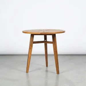 Modern Teak <b>Wood</b> Outdoor Round <b>Table</b> Design Durable Natural Finish for Patio <b>Garden</b> Furniture - Product Image 3