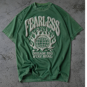 Camiseta Oversize de Alta Calidad con Hombros Caídos y Estampado Puff, 100% Algodón Pesado, Estilo Streetwear Lavado - Product Image 6