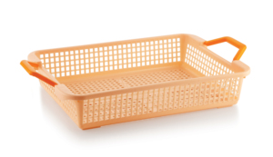 Cesta de Almacenamiento Rectangular de Plástico con Asas, Rosa, Ligera, Organizador de Cocina de un Solo Nivel, Tipo Vertical - Product Image 4