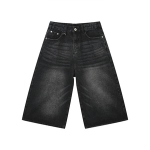 Shorts en jean pour homme, denim bleu délavé, shorts de bain, coupe large, décontracté, streetwear d'été - Product Image 4