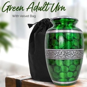 Whole Seller Silver Cremation <b>Urn</b> for Adult Ashes with Decorative Floral Pattern European Style Eco Friendly <b>Large</b> Aluminium <b>Urn</b> - Product Image 3