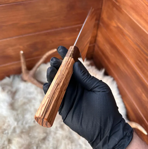 Couteau de chef artisanal haut de gamme en acier carbone, manche en bois, lame tranchante comme un rasoir, couteau de cuisine ambidextre, OEM - Product Image 2