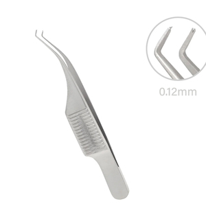 Pinzas de microsutura Barraquer Colibri 1x2 dientes 0.12 mm con plataforma, pinzas quirúrgicas oftálmicas de acero inoxidable de 7.5 cm - Product Image 3