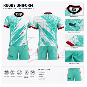 Service OEM, ensemble d'uniformes de rugby en sublimation, 100% polyester respirant, uniforme de rugby en sublimation à bon prix, uniforme de rugby personnalisé - Product Image 5