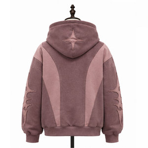 Sudadera con Capucha de Manga Larga, Estilo Harajuku Americano, Combinación de Colores, Poliéster/Algodón, Transpirable, Cierre de Cremallera, Corte Regular, Estilo Urbano Rockero - Product Image 4