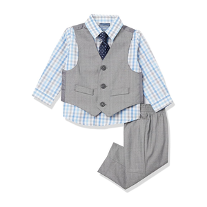 Costumes, chemises, pantalons et gilets personnalisés en polyester/rayonne, anti-plis, coupe-vent, à simple boutonnage, avec braguette zippée Steve James - Product Image 1