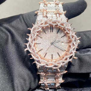 Reloj Mecánico de Alta Calidad con Diamantes VVS Moissanite, Estilo Hip-Hop con Cristales de Zafiro, Aprobado por el Probador de Diamantes - Product Image 1