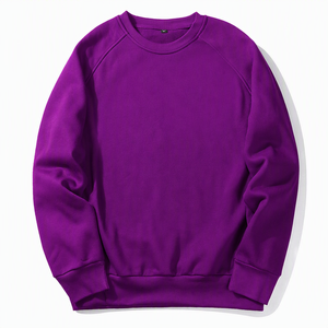 <b>Men's</b> <b>Red</b> Cotton Crew Neck Sweatshirt Raglan Sleeve Regular Fit Casual Pullover Knitted Solid Color Autumn Wear - Product Image 3