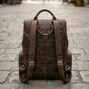 15" Women's Premium Genuine Leather Vintage Style <b>Backpack</b> Multi-Purpose Laptop Travel School Office Business Bag for - Product Image 3