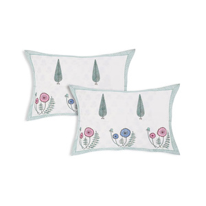 Parure de lit en coton imprimé à la main style Jaipuri avec housses d'oreiller, couvre-lit floral bohème pour lits Queen et King - Product Image 3