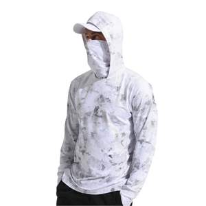 เสื้อฮู้ดดี้ตกปลาแบบซับลิเมชั่นพร้อมหน้ากากป้องกันรังสียูวีสำหรับทีมตกปลา รับผลิตแบบ OEM/ODM พร้อมสกรีนโลโก้ตามสั่ง ผลิตจากผ้าสแปนเด็กซ์/โพลีเอสเตอร์ - Product Image 3