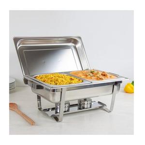 Olla de lujo de acero inoxidable para calentar alimentos, con tapa abatible o de apertura normal, para catering, buffet, plato metálico. - Product Image 1