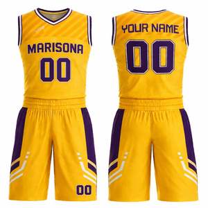 Ensemble d'uniformes de basketball sur mesure OEM grande taille en tissu mesh respirant, anti-transpiration, antibactérien, léger, avec short en jersey - Product Image 4