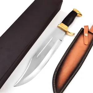 Hot Selling DIY Fixed Blade Drop Point Carbon Steel Bowie Knives Camping Handmade Bowie Knifes With <b>Leather</b> Sheath - Product Image 2