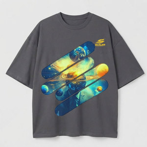 เสื้อยืดโอเวอร์ไซส์ผ้าฝ้ายถักคุณภาพสูง 100% สำหรับผู้ชาย ทรงไหล่ตก แขนสั้น เป็นมิตรกับสิ่งแวดล้อม แห้งเร็ว ระบายอากาศดี เหมาะสำหรับฤดูร้อน - Product Image 1