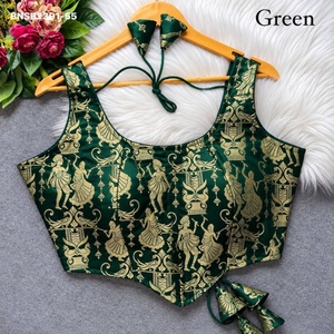 Collection de Blouses Style Corset de Qualité Supérieure en Tissu Banarasi-Tricot King Khab avec Motif Zari, Fournisseur Indien - Product Image 1