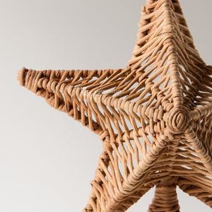 Décoration de Noël en rotin tressé Viettimecraft, étoile naturelle faite à la main du Vietnam - Product Image 2
