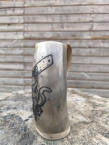 Verre à boire artisanal en corne de buffle, tasse faite à la main, style viking, tasse à bière, vaisselle rustique naturelle, collection en gros - Product Image 2