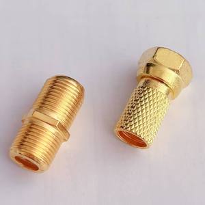 Acoplador coaxial de latón tipo F, adaptador de extensión de barril, hembra a hembra, recto, chapado en oro, conector de radiofrecuencia - Product Image 5