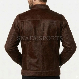 Apparel Clothing Casual Autumn Wear Outdoor Wear Zipper Closure Hair on <b>Leather</b> <b>Jackets</b> Online Best Cowhide <b>Men</b> <b>Leather</b> <b>Jackets</b> - Product Image 2
