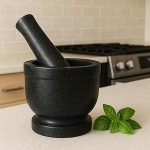 Mortero y pilón de mármol de gran tamaño para moler fácilmente especias masala y medicamentos herbales - Product Image 6