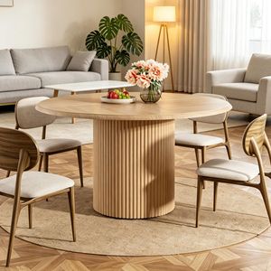 Tavolo da Pranzo Rettangolare in Pietra Sinterizzata e Marmo, Design Robusto in Legno Massello - Product Image 6