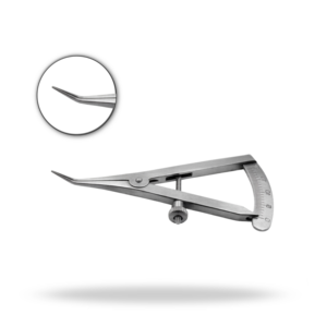 Calibre Castroviejo, instrument de mesure chirurgical, portée 20 mm, 7 cm, outil ophtalmique en acier inoxydable angulaire - Product Image 1