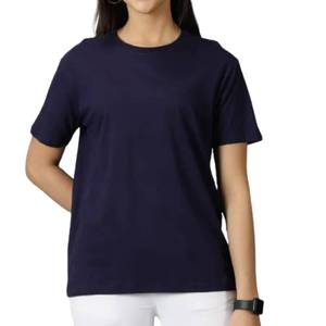 Camiseta de Verano para Mujer de Algodón Orgánico de Fábrica, Ligera, Transpirable, Suave, Informal, al por Mayor - Product Image 4