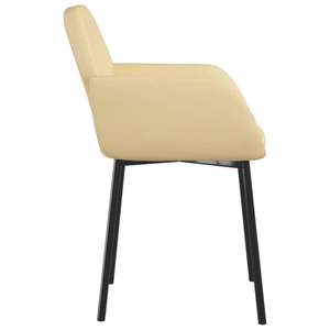 Ensemble de 2 chaises de salle à manger en velours crème, 100% polyester, construction en contreplaqué métallique - Product Image 6