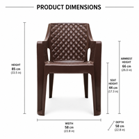 Fauteuil de salon moderne en plastique éco-responsable Sumo Lotus Diamond, personnalisable, de marque indienne.