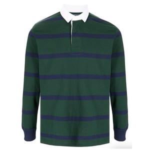 Chemise à manches longues rayée pour homme, 100 % coton biologique, tricotée teinte en fil, 220 g, respirante, boutonnée sur le devant, décontractée, inspectée QC, OEM - Product Image 5