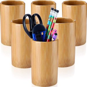 Porte-stylo rond en bois non fini, porte-crayons en bois pour travaux manuels DIY - Product Image 1