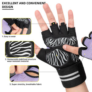 Guantes Deportivos Transpirables de Medio Dedo para Hombre, Diseño Ventilado para Levantamiento de Pesas, Ejercicio, Deportes, Ciclismo - Product Image 3