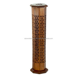 Quemador de incienso de madera Cenicero de madera Soporte de incienso hecho a mano Incensario de madera natural Quemador de incienso rústico - Product Image 1