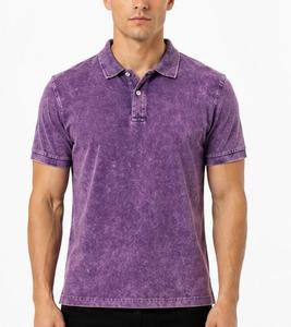 เสื้อเชิ้ตผู้ชายสีม่วง แขนสั้น ผ้าโพลีเอสเตอร์ ทรงปกติ ซักแล้ว สีพื้น ผ้าไม่ยับ สไตล์สมาร์ทแคชชวล - Product Image 1