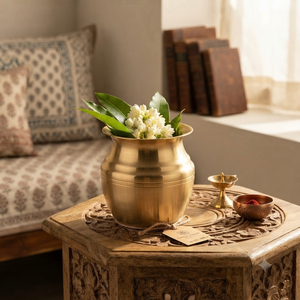 Kalash en laiton fait main, Kalash de Pooja, Décoration religieuse pour la maison, Pot décoratif en métal, Cadeau de culte hindou, Vente en gros, Fournisseur OEM personnalisé - Product Image 2