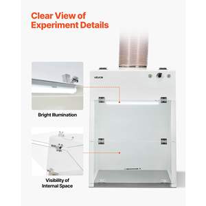 Campana de Extracción de Humos para Laboratorio con Ducto de 22.83 x 25.98 x 24.80 Pulgadas, Área de Trabajo con Luz LED, Prefiltro G1, Equipo de Extracción, Control de Humos para Laboratorio - Product Image 5