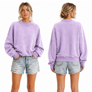 Women Oversized Washed Brown Sweatshirt Vintage Crew Neck <b>Pullover</b> Casual Loose Fit Streetwear <b>Jumper</b> - Product Image 4