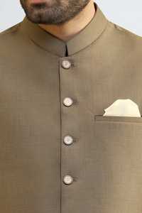 Salwar Kameez Traditionnel pour Hommes avec Gilet en Coton Lavable, Longueur Cheville, Coupe Classique, Tenue de Mariage Style Inde Pakistan - Product Image 4