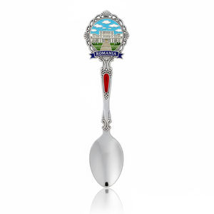 Souvenir de Roumanie : Cuillère personnalisée en métal argenté avec impression numérique, idéale pour les touristes et les cadeaux de pays - Product Image 5