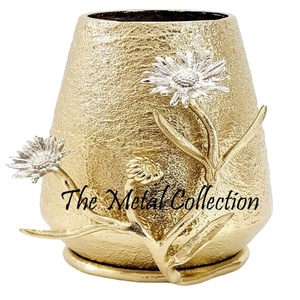 Elegante florero de aluminio dorado simple Ins Design Home Decor para sala de estar y bodas - Product Image 1