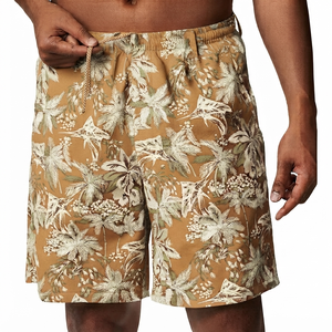 Best Selling Quality Summer Casual Solid Men's Cotton <b>Elastic</b> Waist Breathable Eco-Friendly Quick Dry Beach Surf Swim Men Shorts - Product Image 3