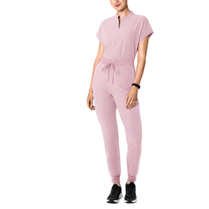 Combinaison d'infirmière médicale respirante de haute qualité, une pièce, personnalisable, avec col, style jogger, pour femmes - Product Image 1